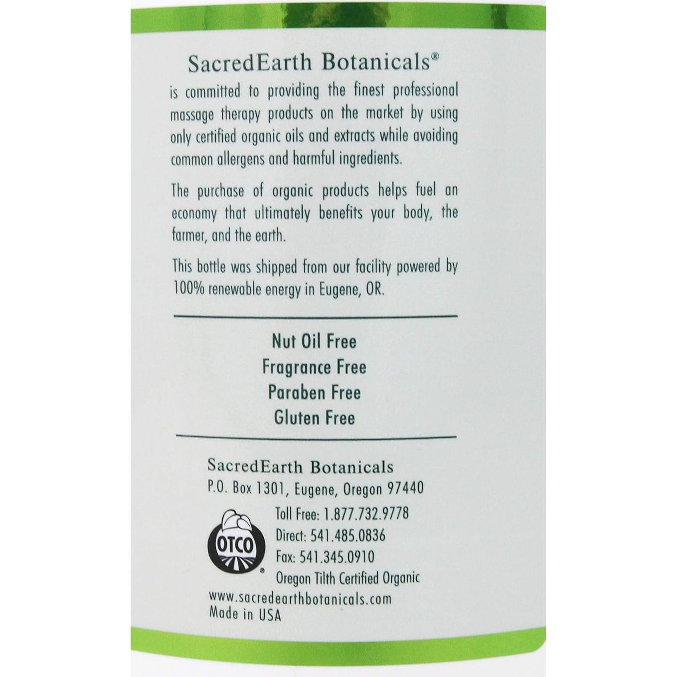 Aceite de Masaje Orgánico Sacred Earth 3.78L Sin Fragancia