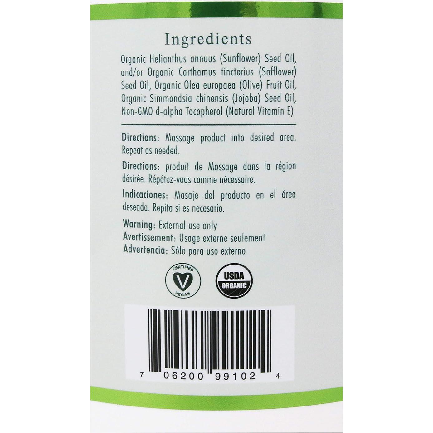 Aceite de Masaje Orgánico Sacred Earth 3.78L Sin Fragancia