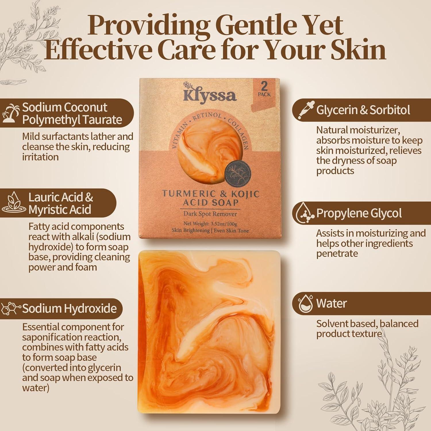 Jabón Orgánico Klyssa 100g con Ácido Kójico y Cúrcuma