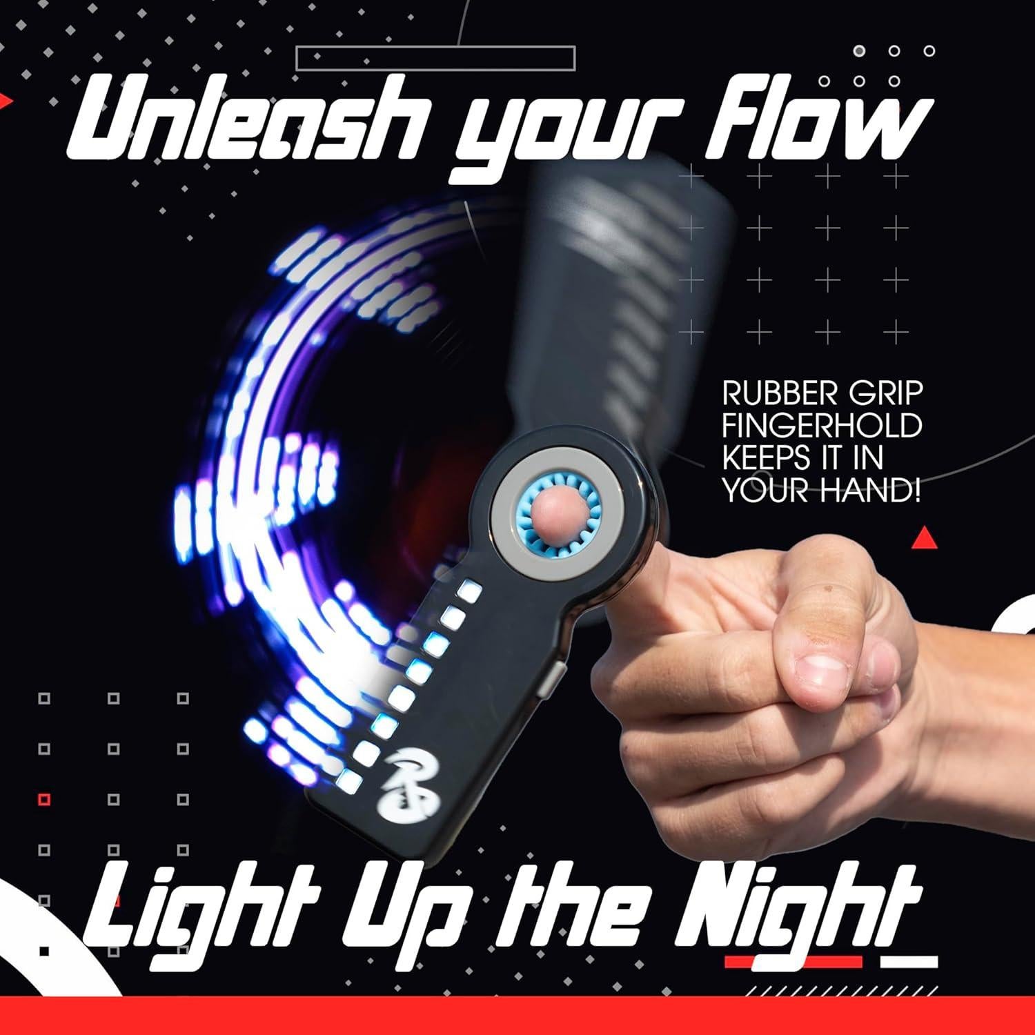 Spinner LED RingSlingr Azul Relámpago Portátil 14cm