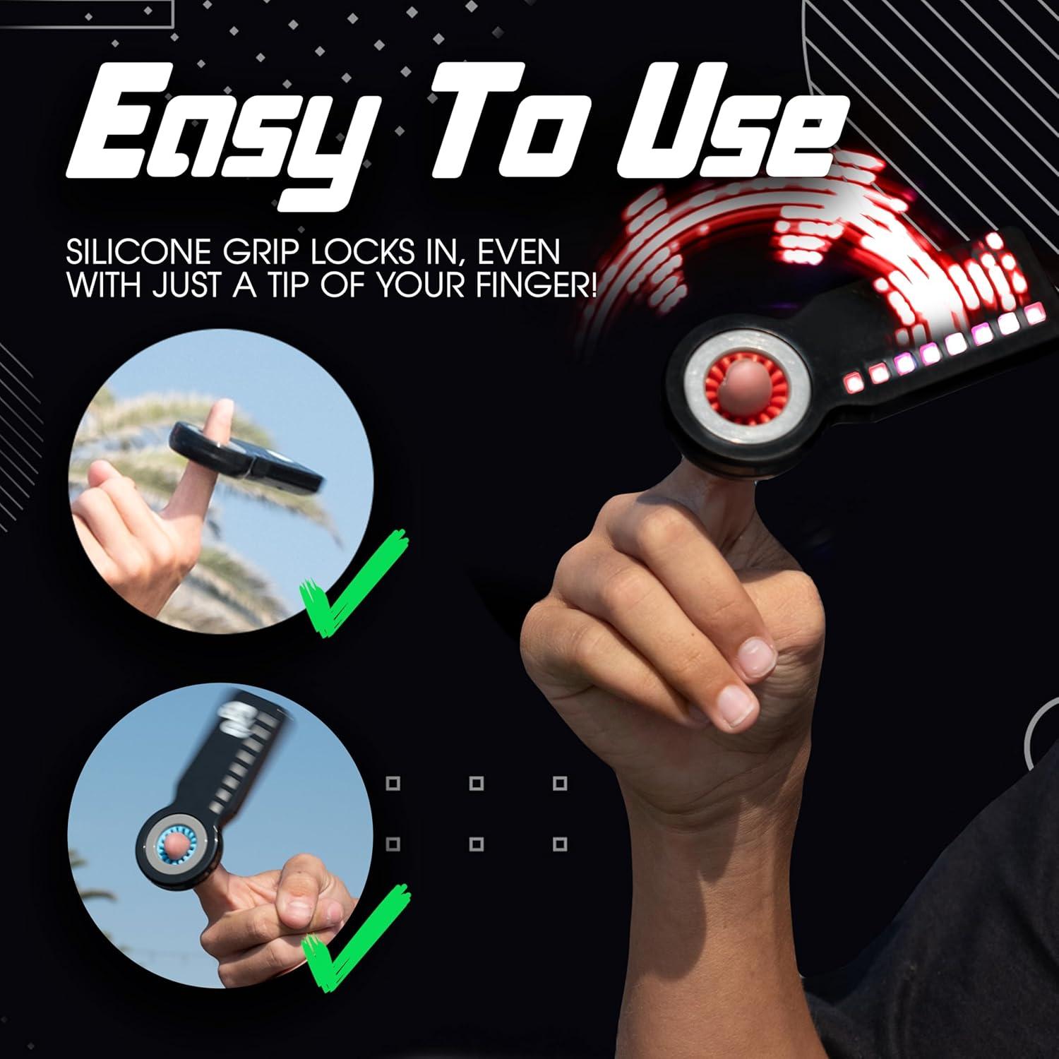 Spinner LED RingSlingr Azul Relámpago Portátil 14cm