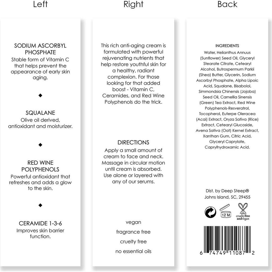 Crema Facial Anti-Envejecimiento Deep Steep 59 ml Vegana