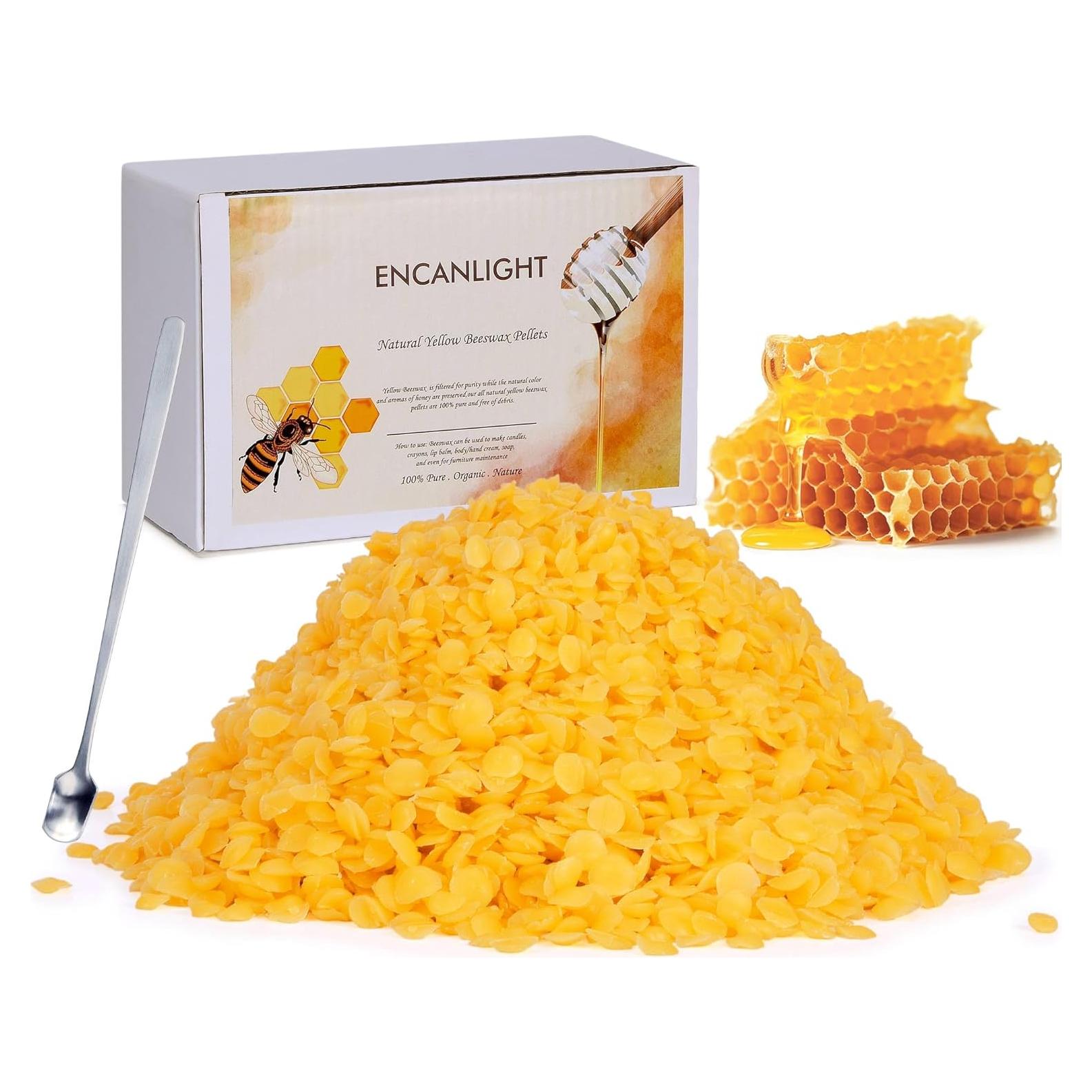 Pellets de Cera de Abeja Orgánica Encanlight 0.5kg para DIY