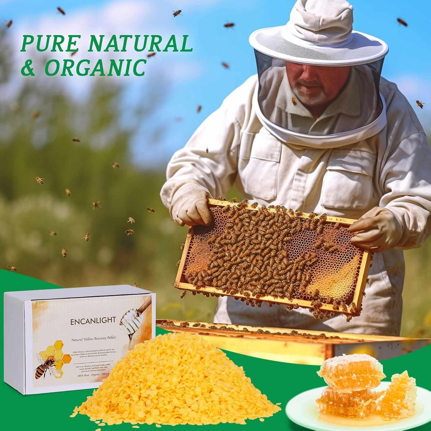 Pellets de Cera de Abeja Orgánica Encanlight 0.5kg para DIY