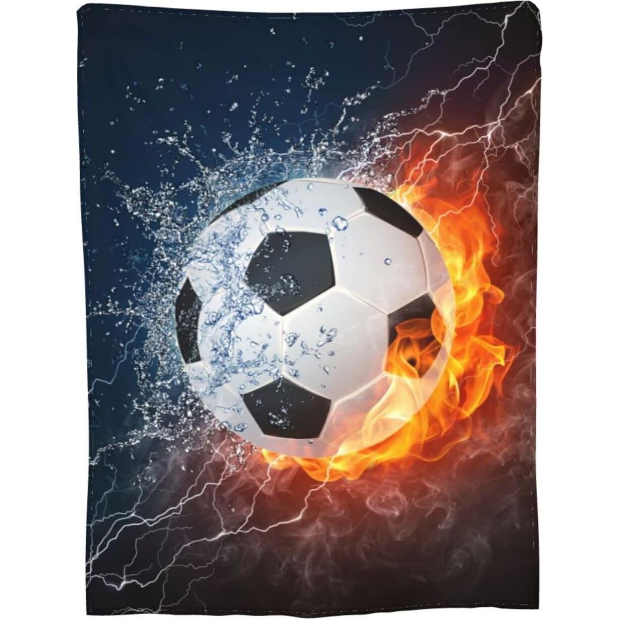 Manta de Felpa Perinsto 60x50 cm Fútbol Fuego y Agua