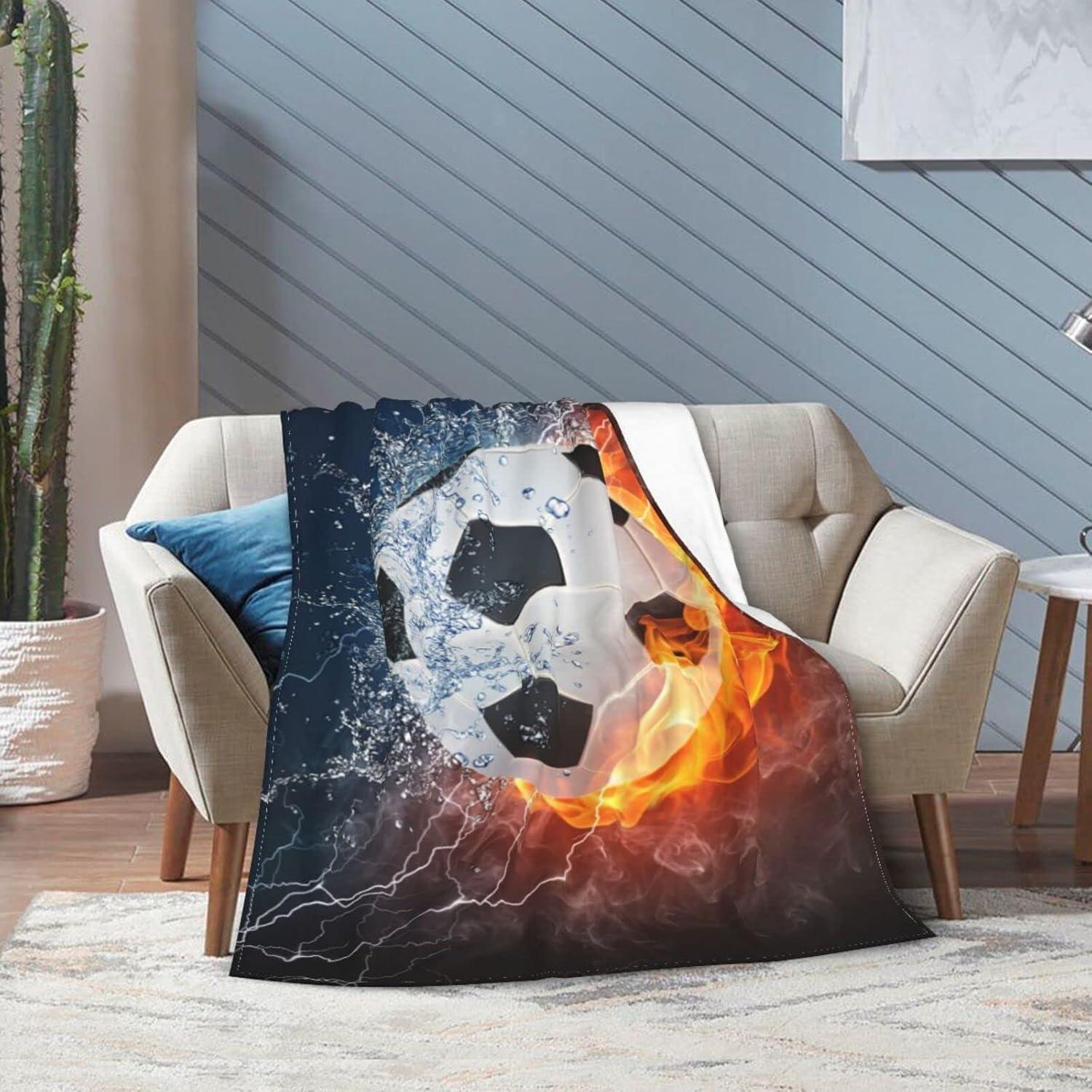 Manta de Felpa Perinsto 60x50 cm Fútbol Fuego y Agua