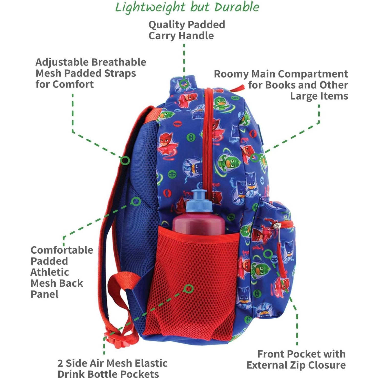 Mochila Escolar PJ Masks Disney 40.6x30.5x10.2 cm