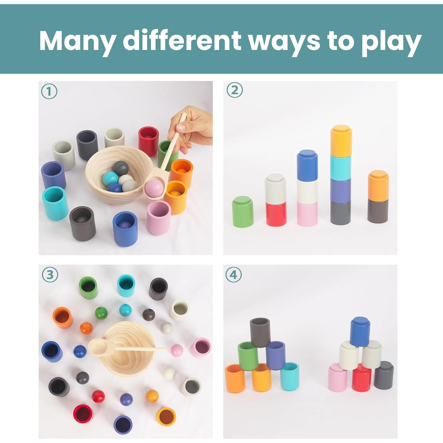 Juguete Montessori de Clasificación de Colores Woodenfun