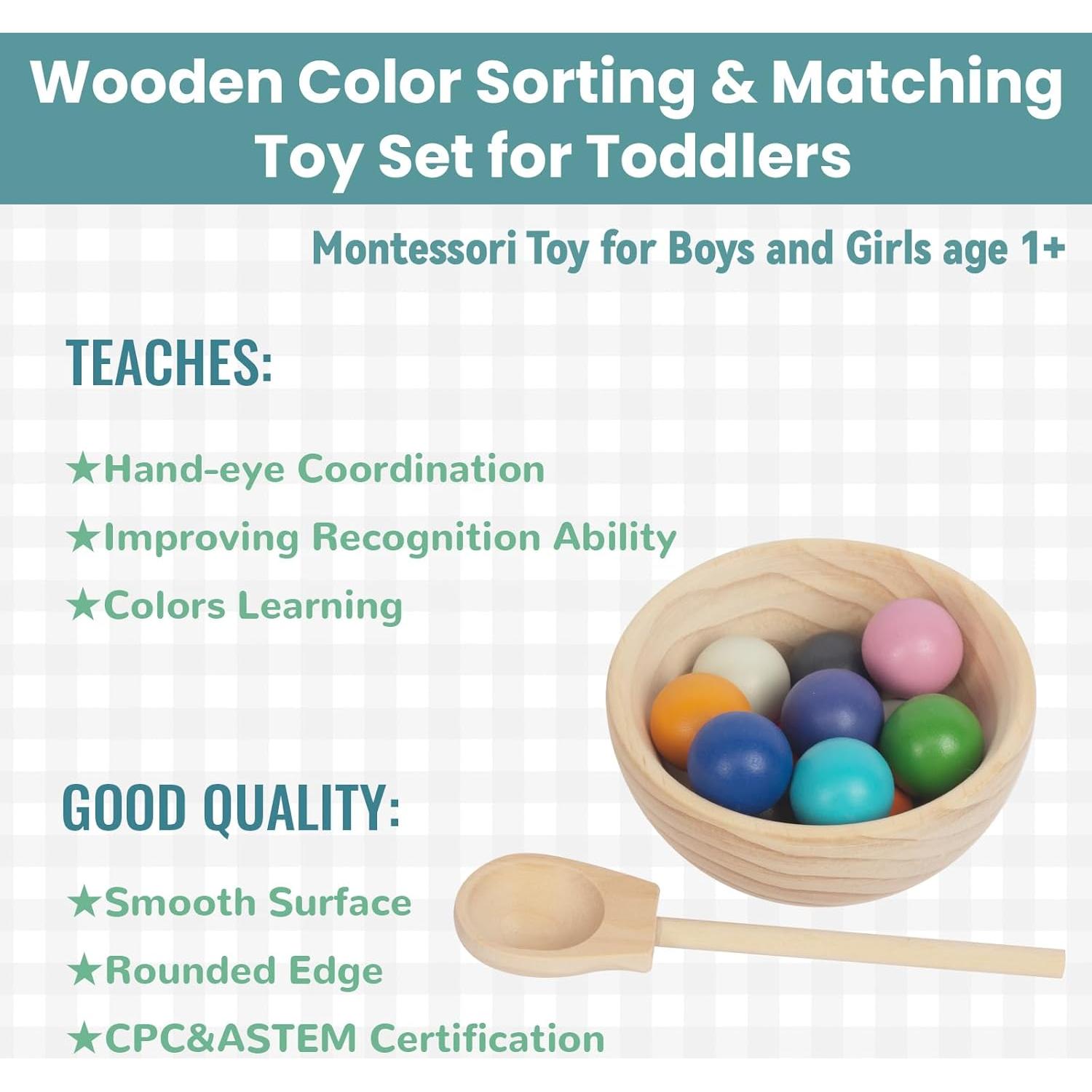 Juguete Montessori de Clasificación de Colores Woodenfun