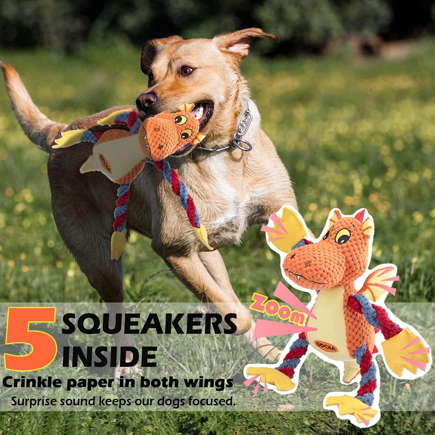 Juguete de Peluche Squeaky GOOLA Dragón para Perros 27.9cm