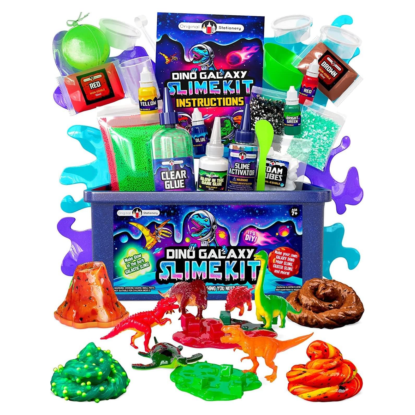 Kit de Slime Dino Galaxy Original Stationery - Brilla en la Oscuridad