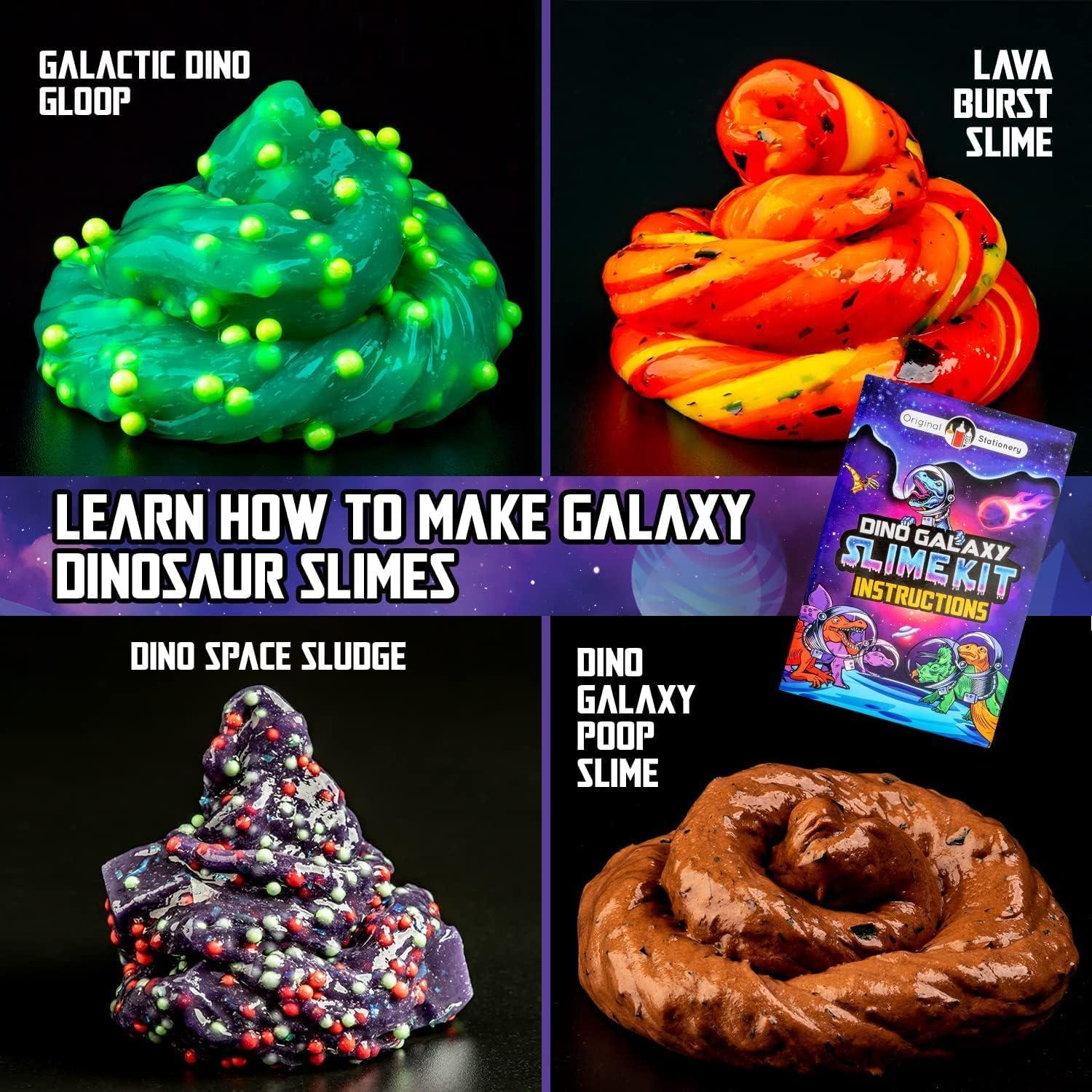 Kit de Slime Dino Galaxy Original Stationery - Brilla en la Oscuridad