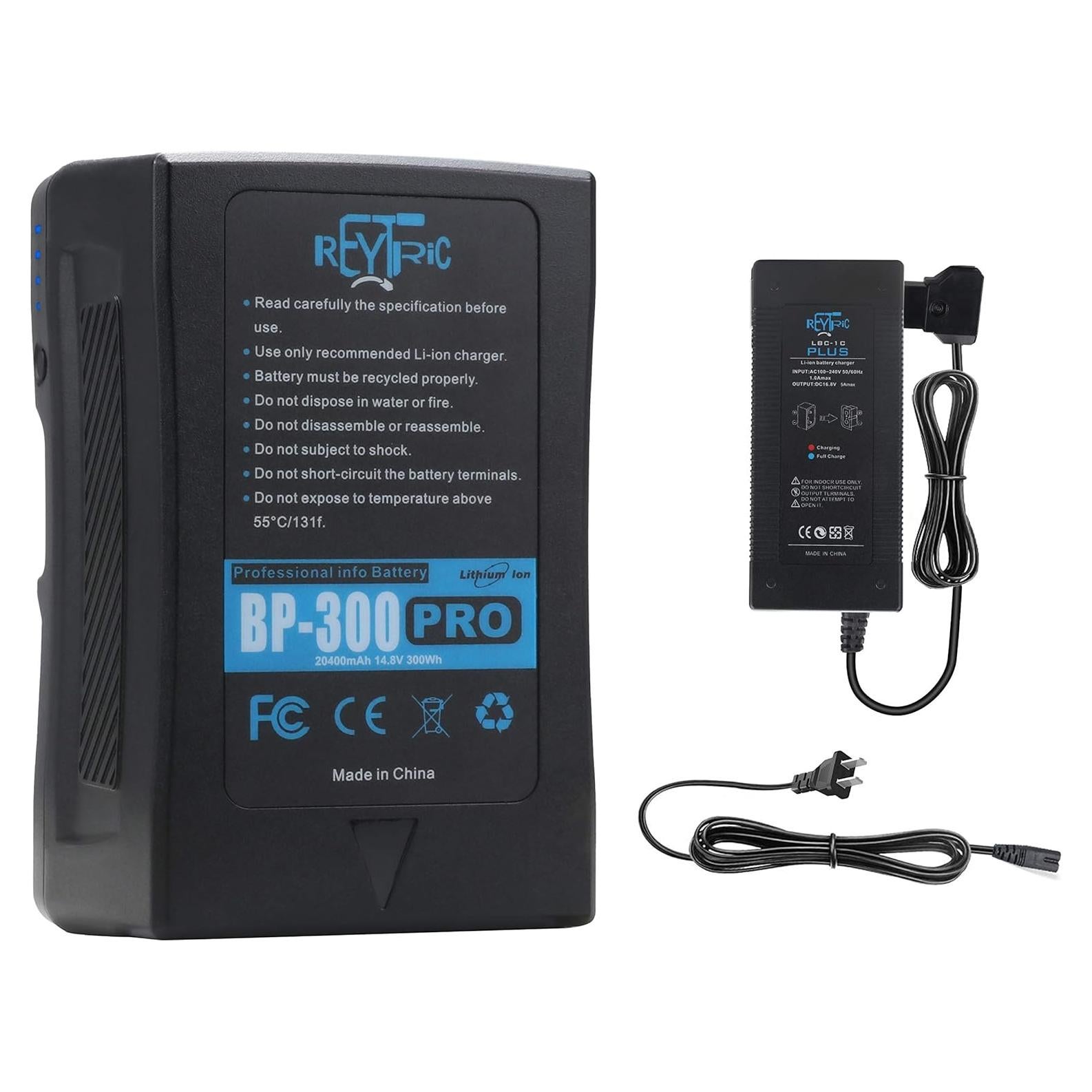 Batería V Mount REYTRIC 300Wh 20400mAh con cargador D-Tap