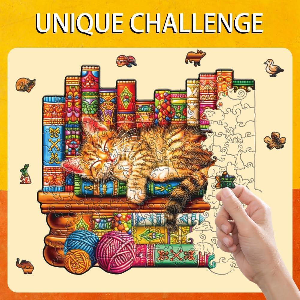 Rompecabezas de Madera 200 Piezas Gato Durmiendo GLASSWINDS 30x28 cm