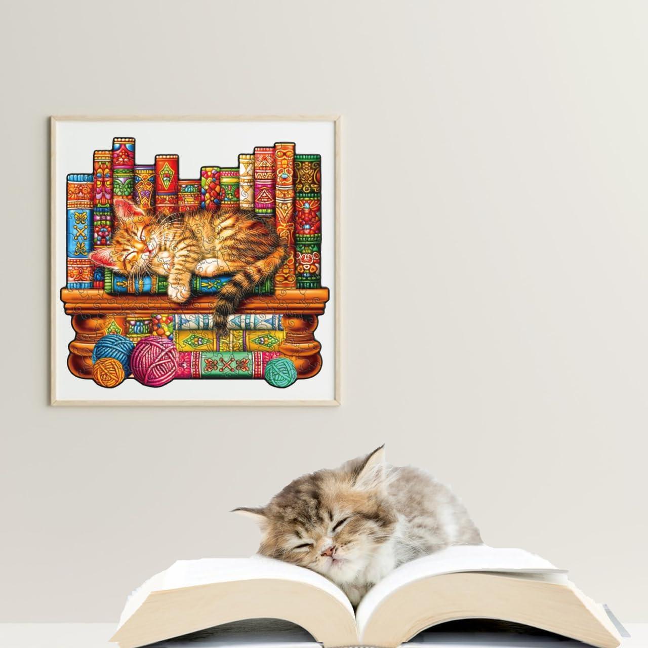 Rompecabezas de Madera 200 Piezas Gato Durmiendo GLASSWINDS 30x28 cm