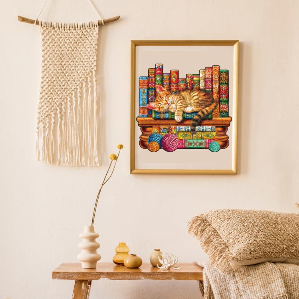 Rompecabezas de Madera 200 Piezas Gato Durmiendo GLASSWINDS 30x28 cm