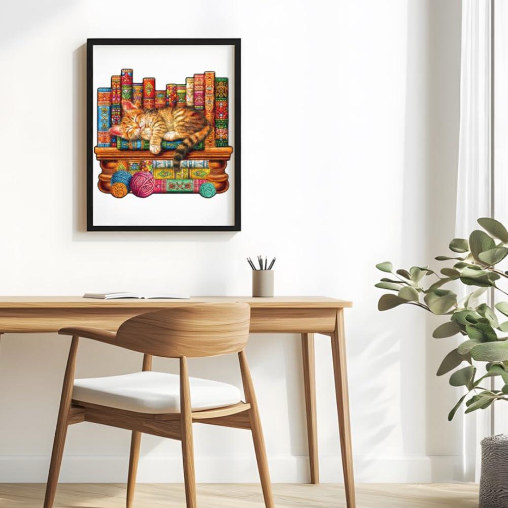 Rompecabezas de Madera 200 Piezas Gato Durmiendo GLASSWINDS 30x28 cm