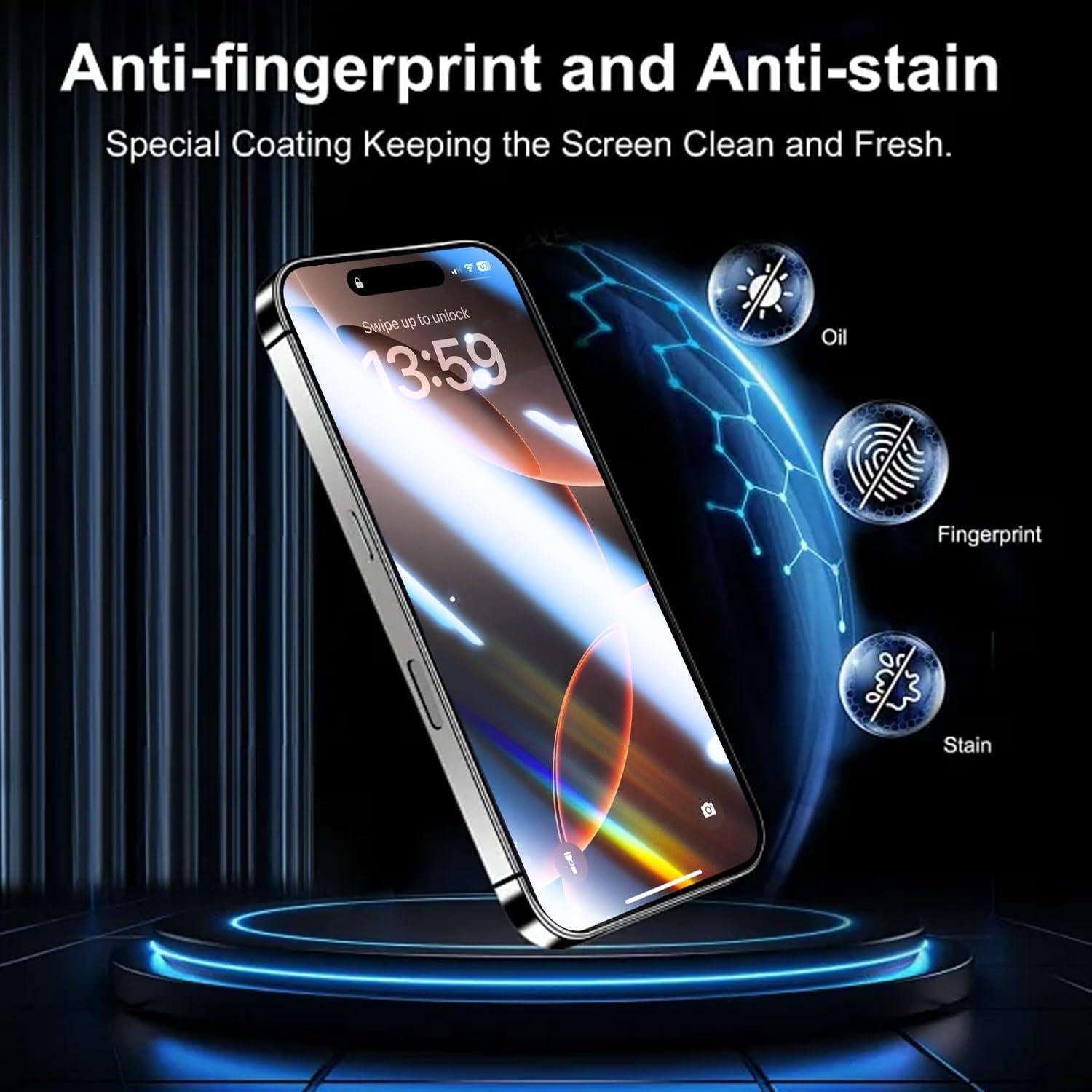 Protector de Pantalla Privado OneFish para iPhone 16 Pro 6.3"