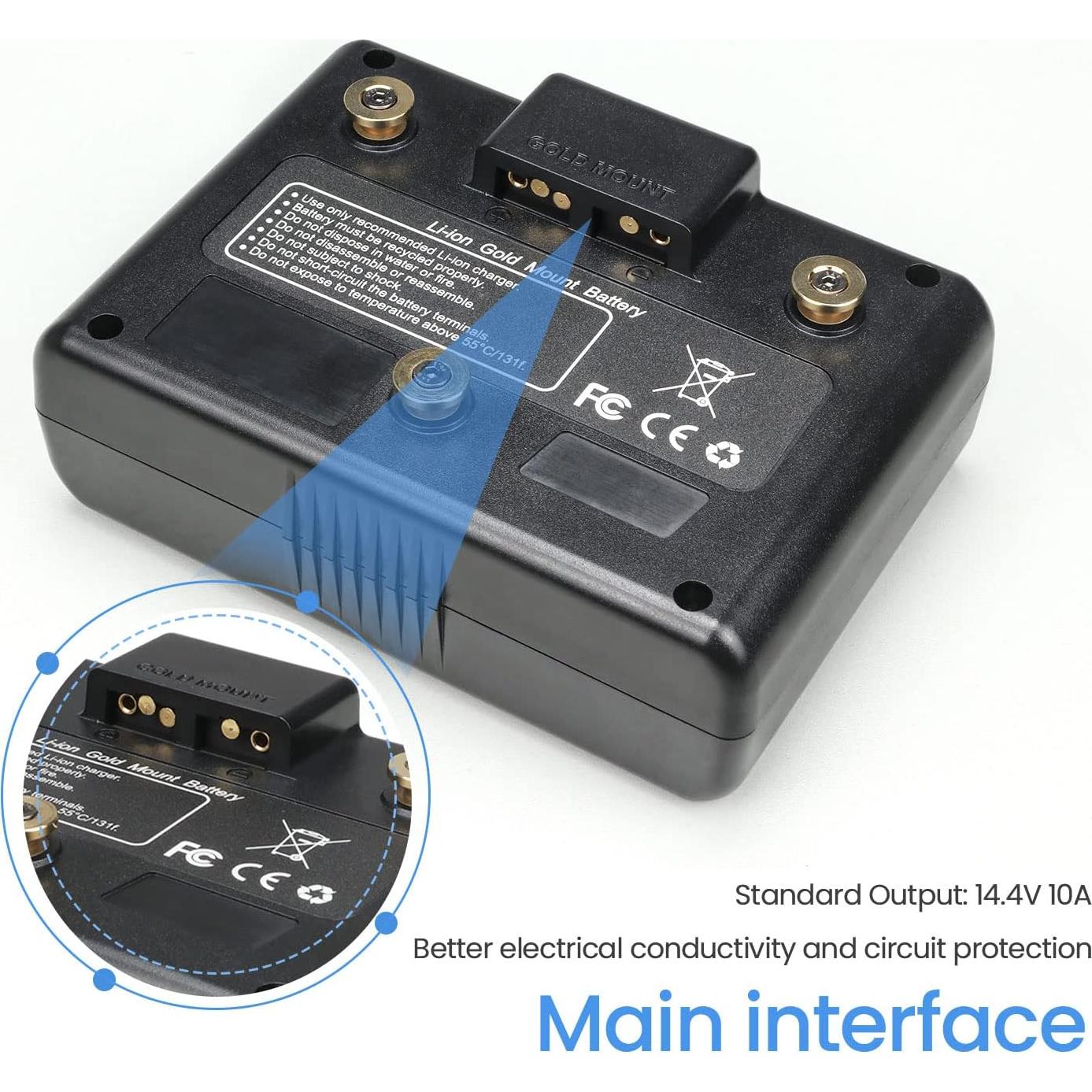 Batería de Montaje Dorado REYTRIC 99Wh 6875mAh con Cargador