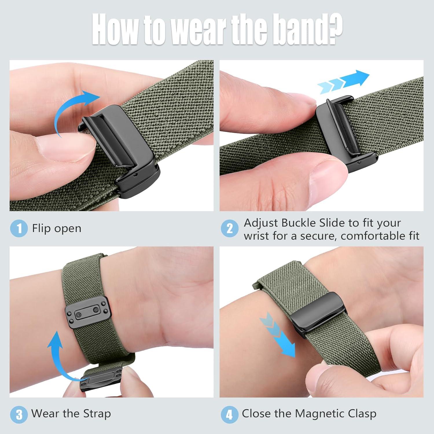 Correa Magnética Easuny para Samsung Galaxy Watch 20mm Verde Militar