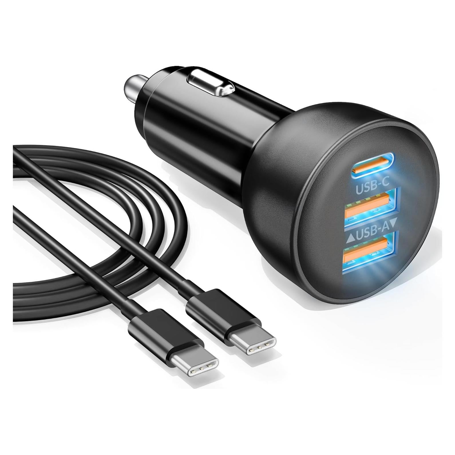 Cargador de coche USB-C 3 Puertos 70W Heyuan - Carga Rápida