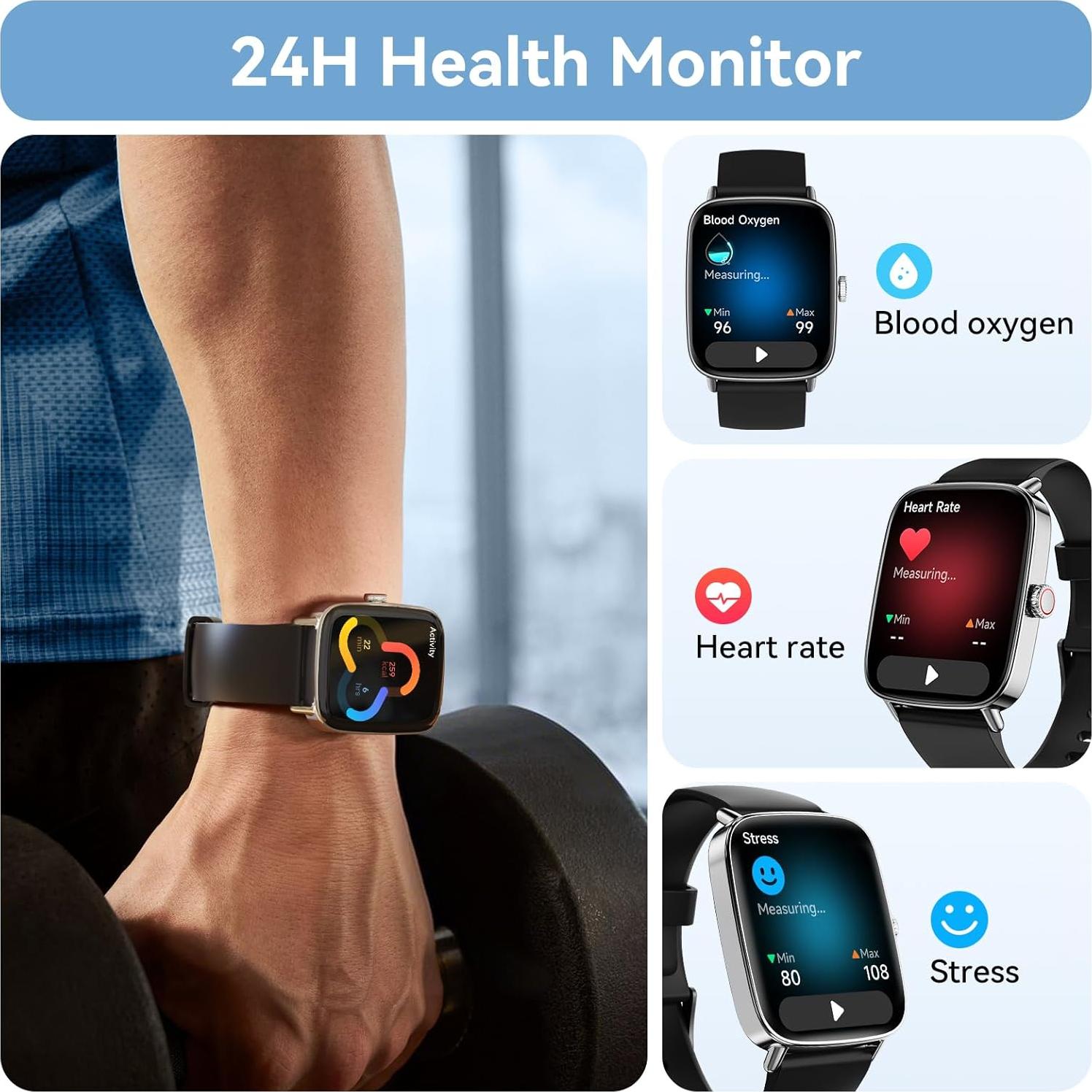 Reloj Inteligente Tensky 1.85" Pantalla Táctil IP68 Fitness