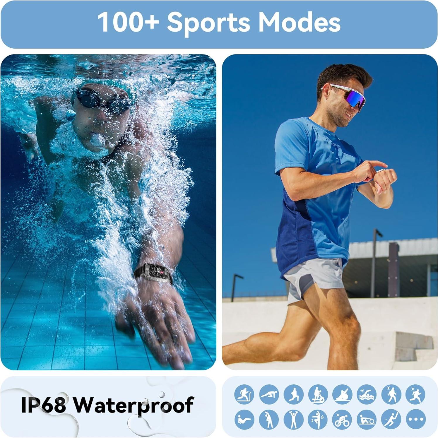 Reloj Inteligente Tensky 1.85" Pantalla Táctil IP68 Fitness