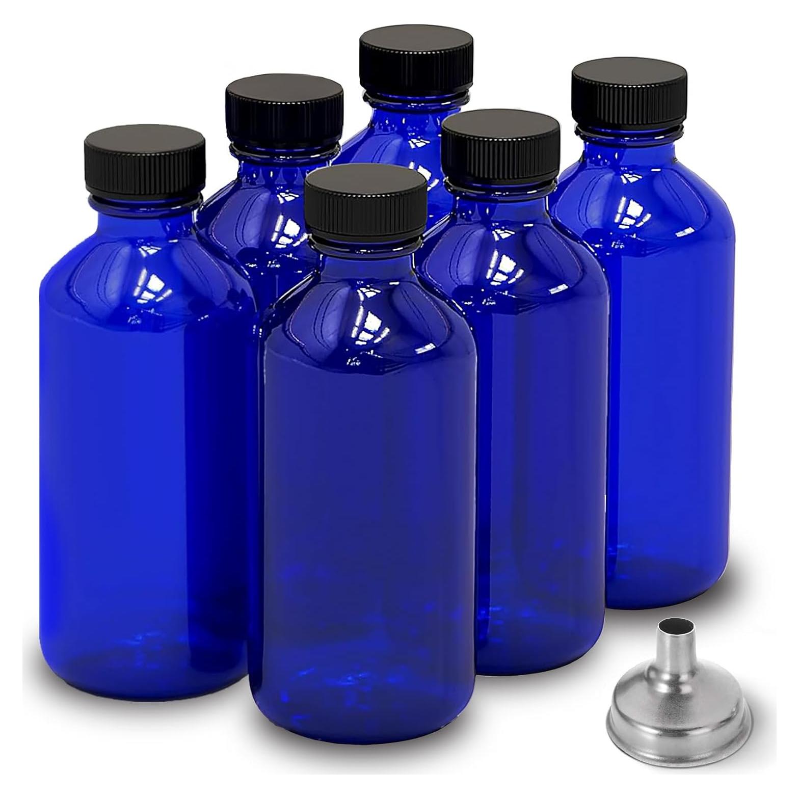 Botellas de Vidrio Reutilizables 60ml DIDITIME Azul Cobalto - Paquete de 6