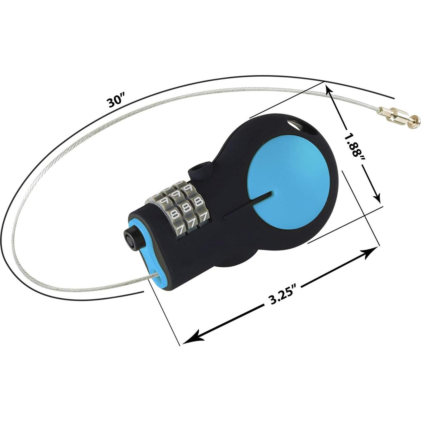Candado TSA Lewis N. Clark con Cable de Acero 76.2cm Azul