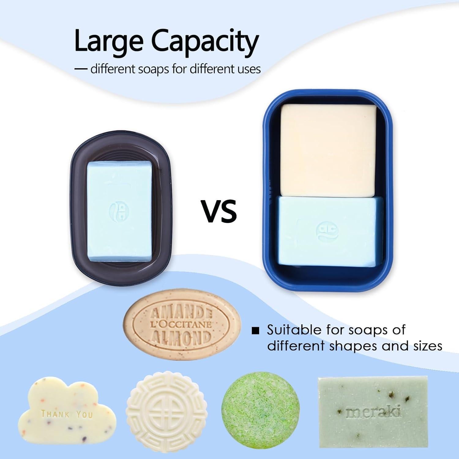 Porta Jabón de Silicona PUTING Azul 14.9x9.9cm para Viaje