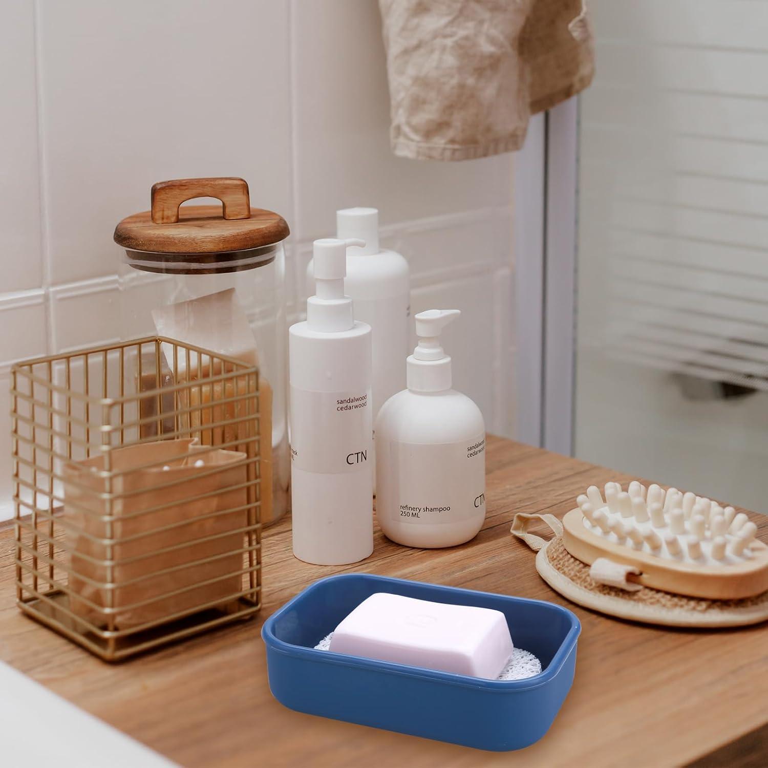 Porta Jabón de Silicona PUTING Azul 14.9x9.9cm para Viaje