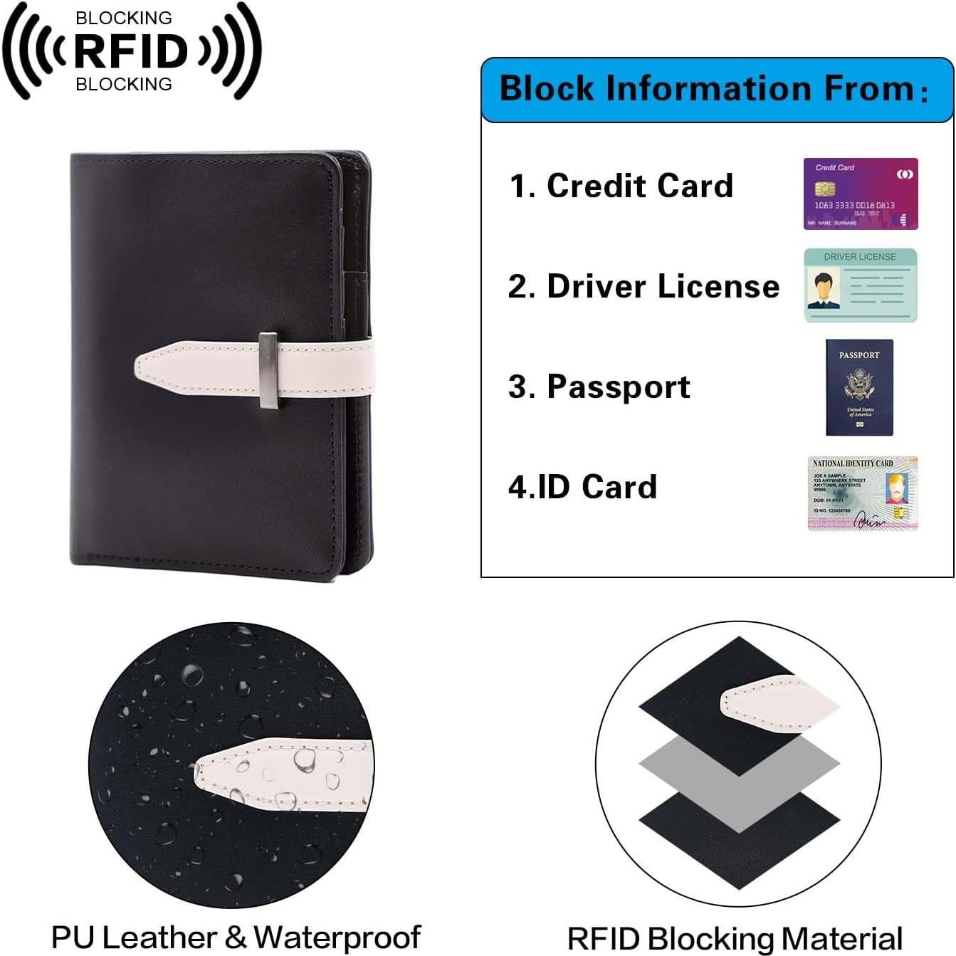 Portapasaporte Sbrinnaliao con Airtag y Bloqueo RFID Negro