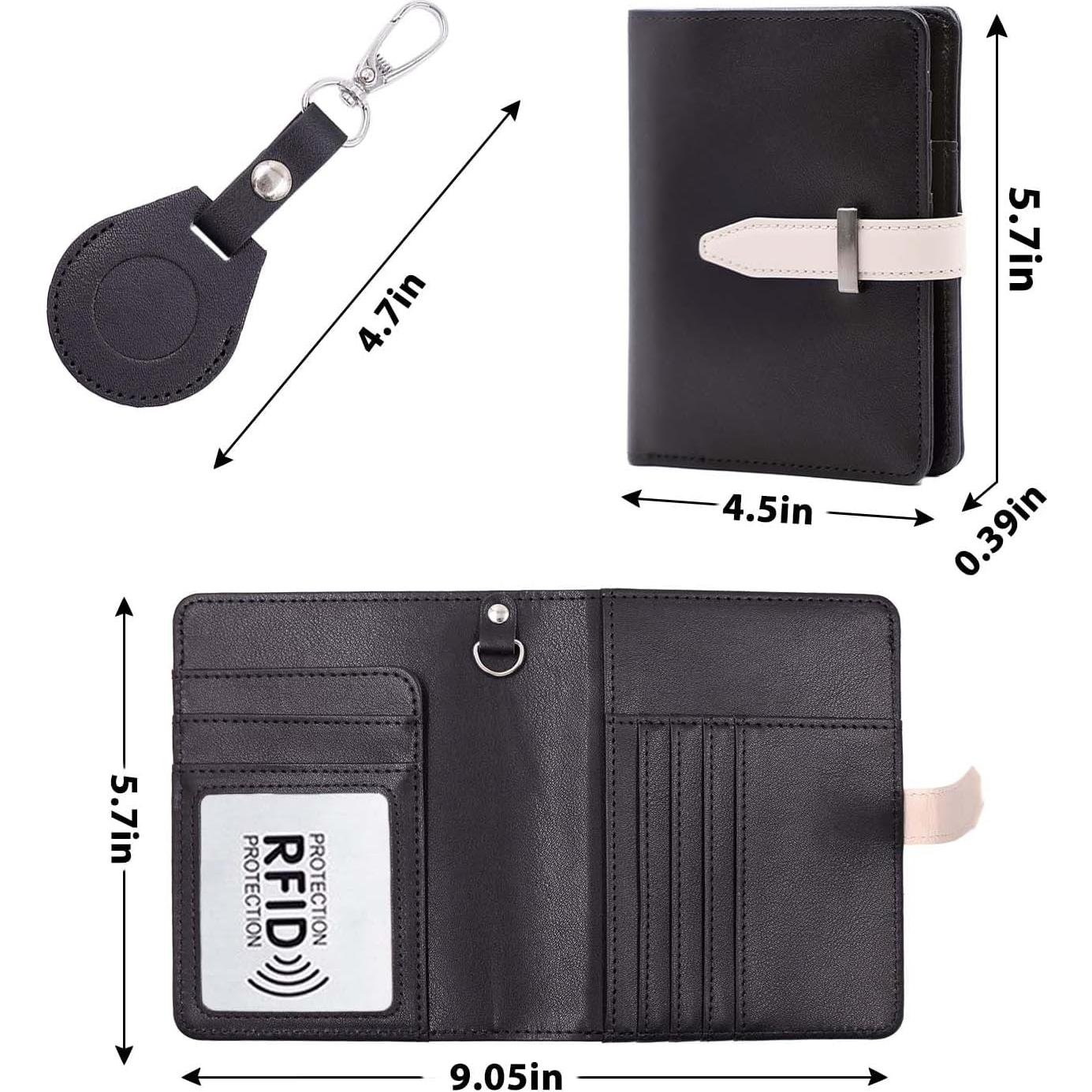 Portapasaporte Sbrinnaliao con Airtag y Bloqueo RFID Negro