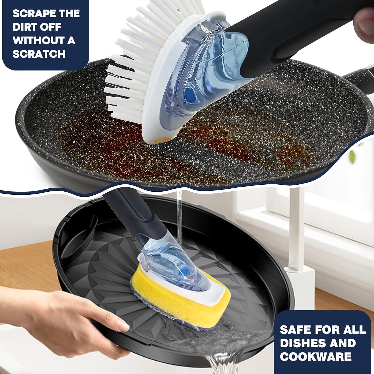 Juego de Cepillo para Platos RIMAY con Dispensador de Jabón