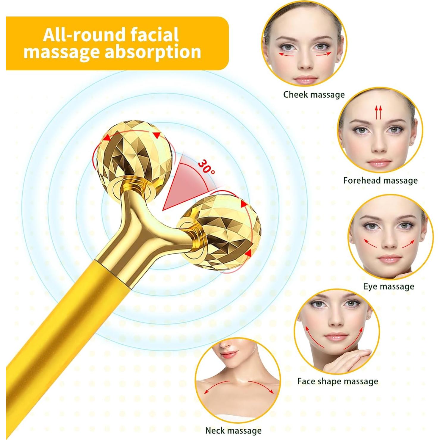 Masajeador Facial Eléctrico 2 en 1 Xunmei - Barra en T y Rodante 3D