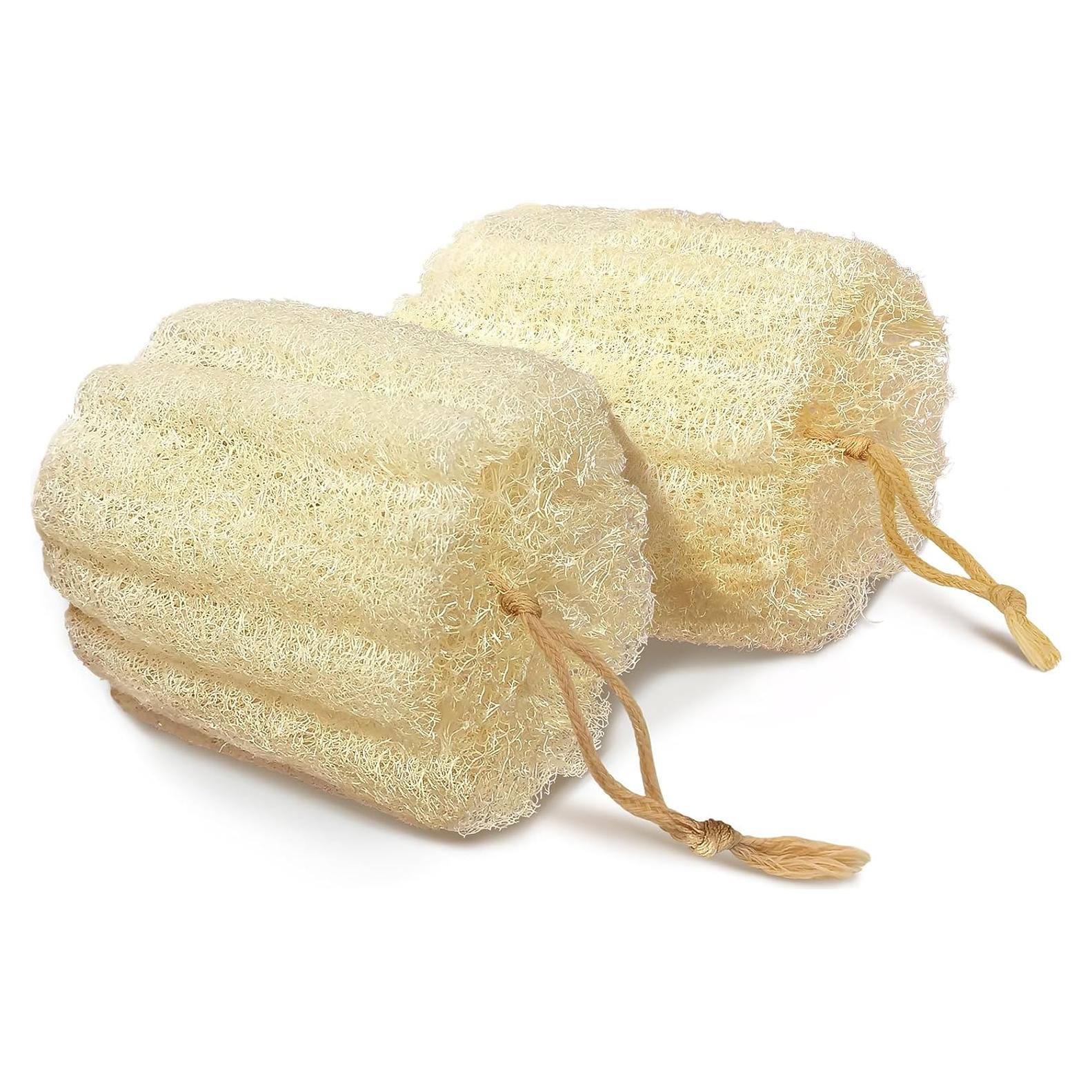 Esponja de Lufa Natural YIQINGJIE - Exfoliante Suave 2 Pzas