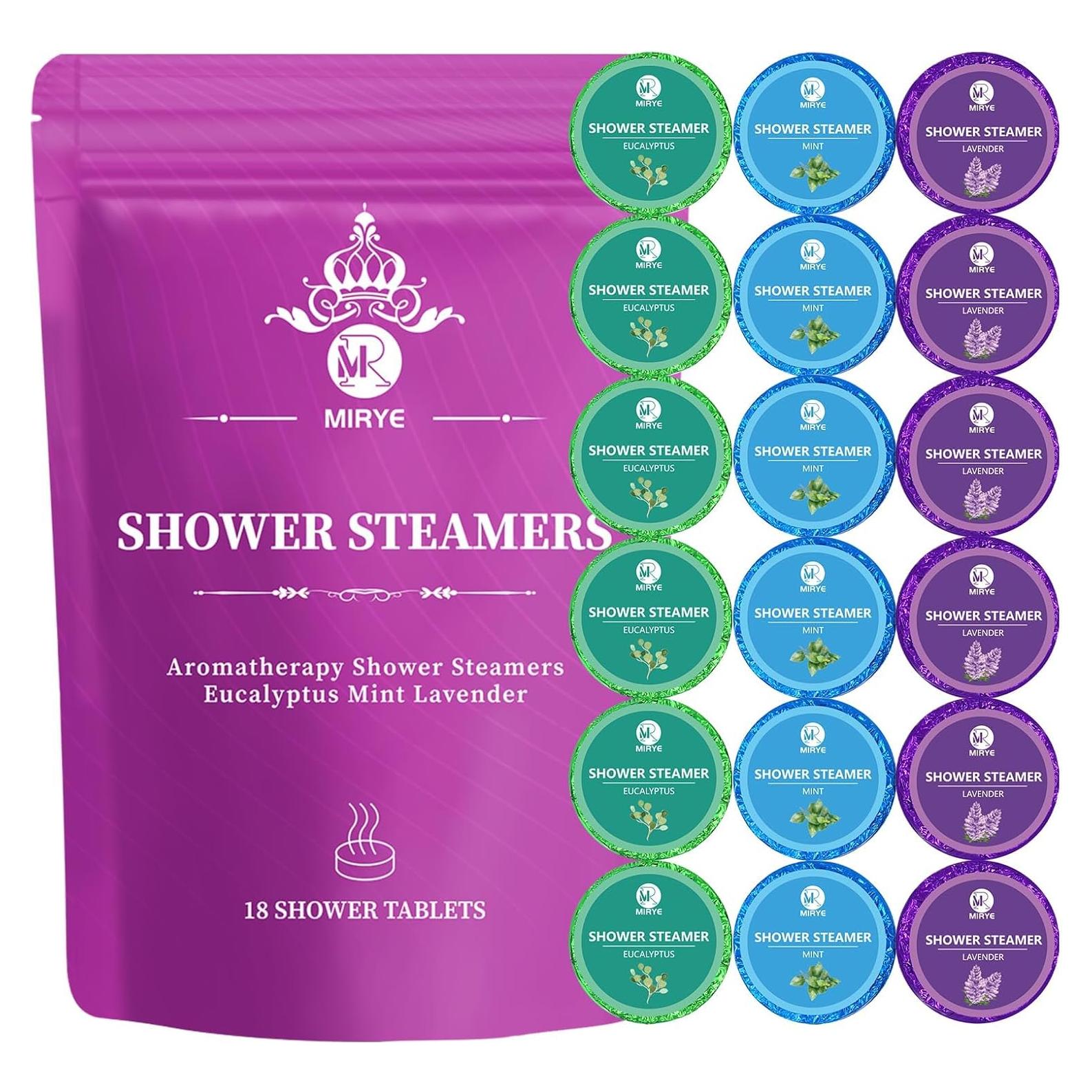 Pastillas de Ducha Aromaterapia MR MIRYE - 18 Piezas Eucalipto, Lavanda, Menta