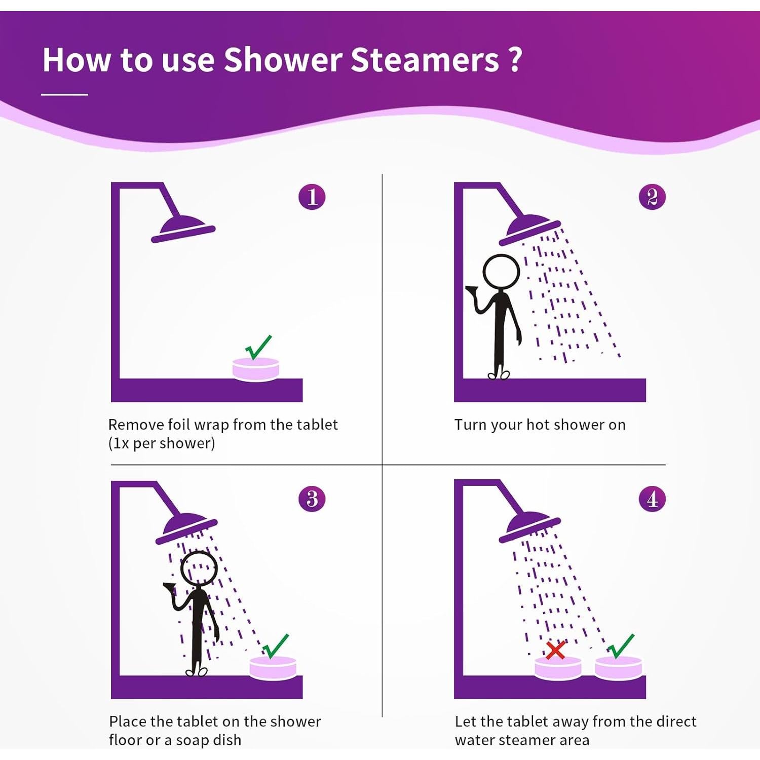 Pastillas de Ducha Aromaterapia MR MIRYE - 18 Piezas Eucalipto, Lavanda, Menta