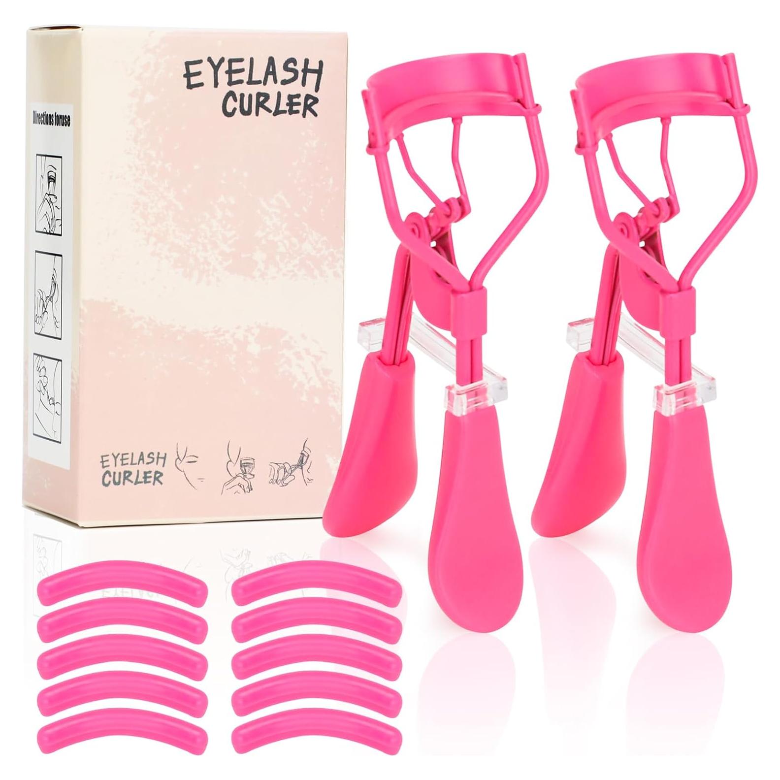 Rizador de Pestañas ODELY Rosa Claro 2 Pcs con 10 Almohadillas