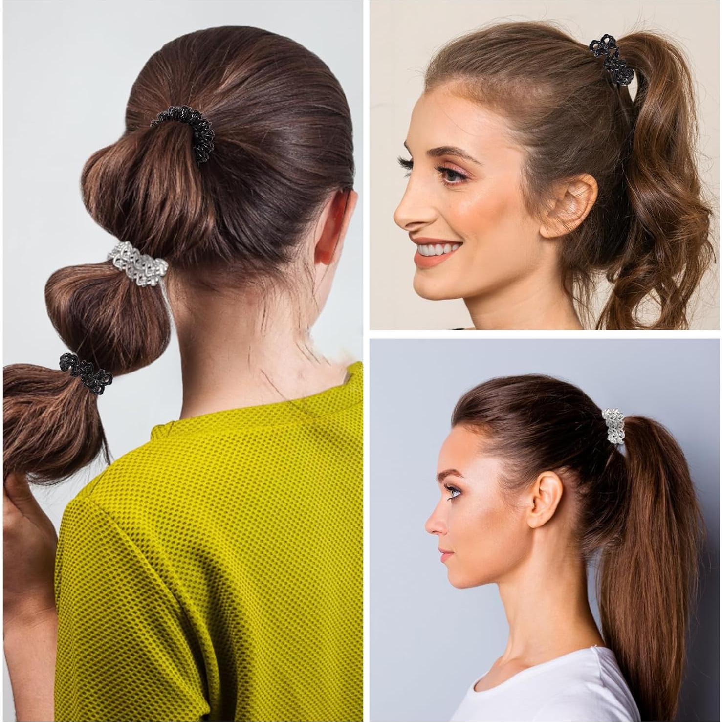 Lazos de Cabello Espirales GoYoho - 8 Piezas Negro y Blanco