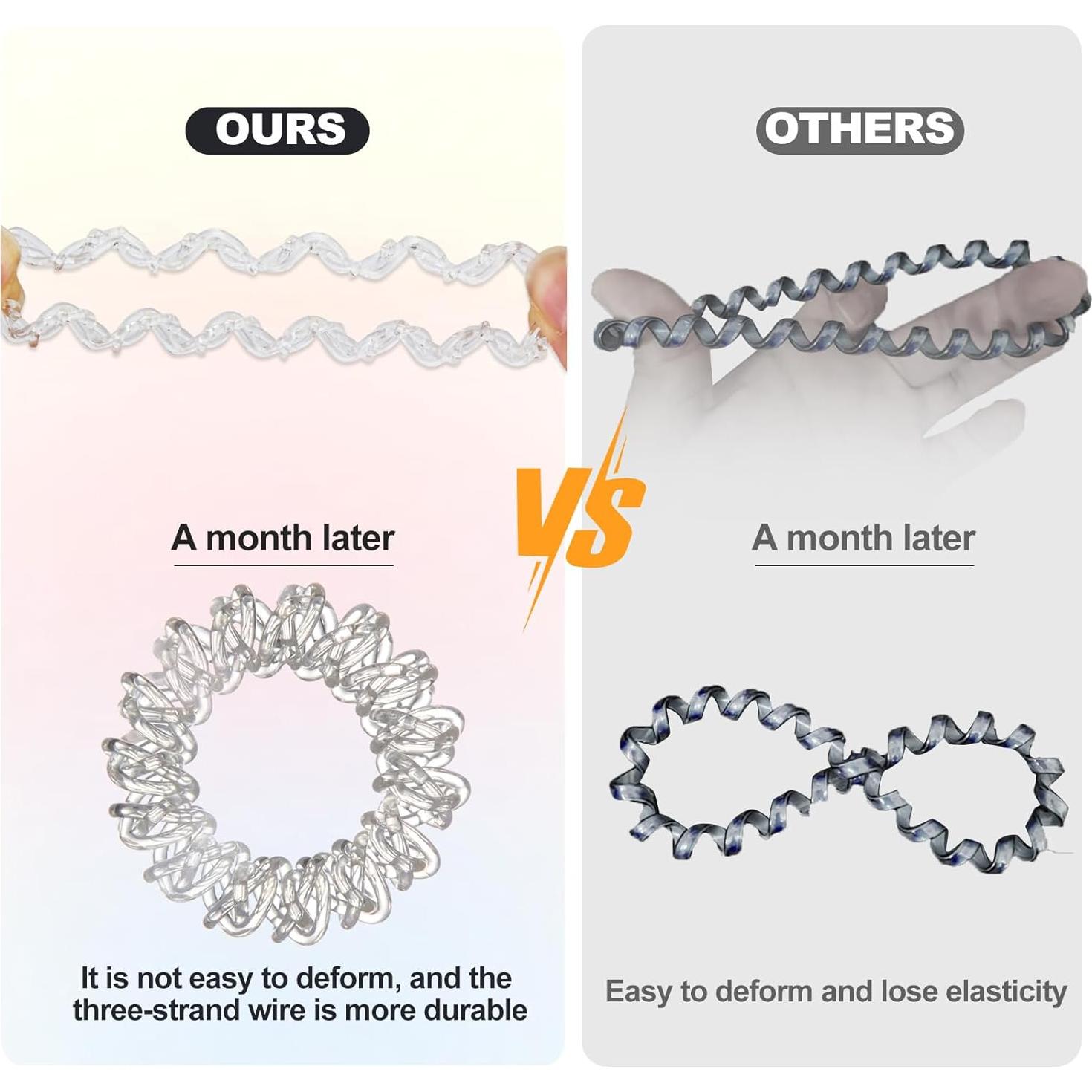 Lazos de Cabello Espirales GoYoho - 8 Piezas Negro y Blanco