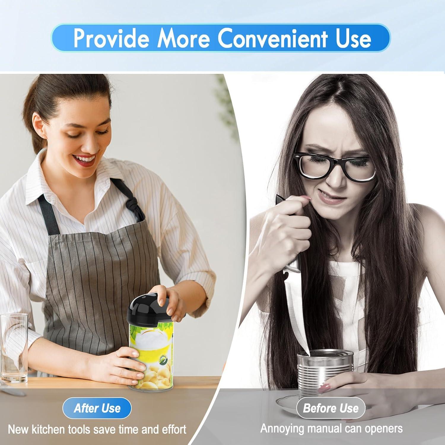 Abrelatas Eléctrico HuiJuKeJi Automático Recargable Negro