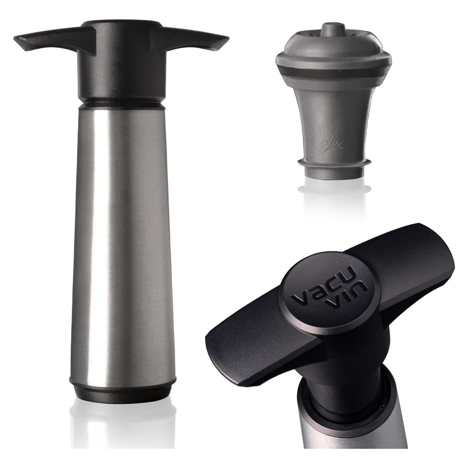 Bomba de Vacío Vacu Vin Acero Inoxidable con 2 Tapones