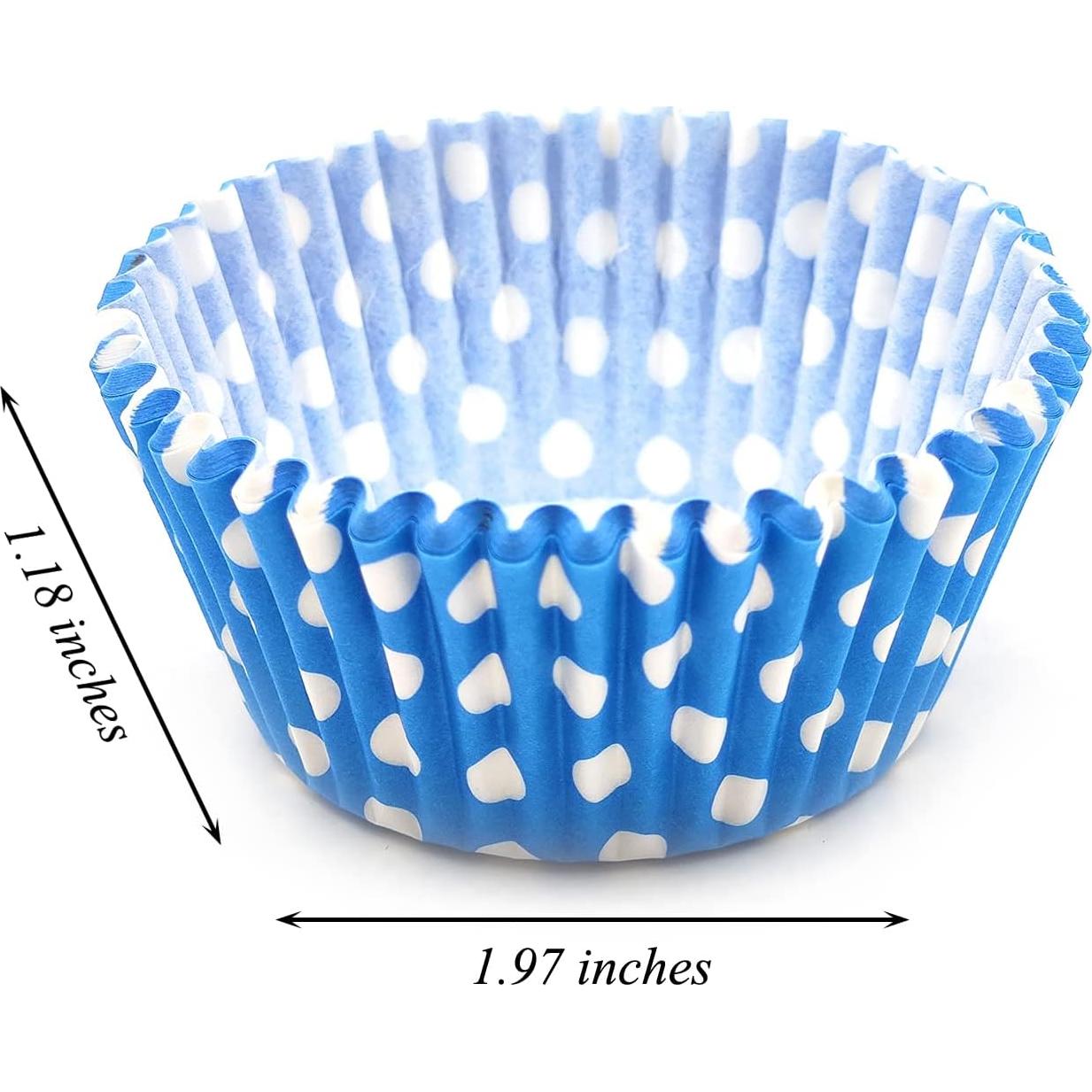 Forros para Cupcakes Bakehope 150 Piezas Azul Puntos de Polka