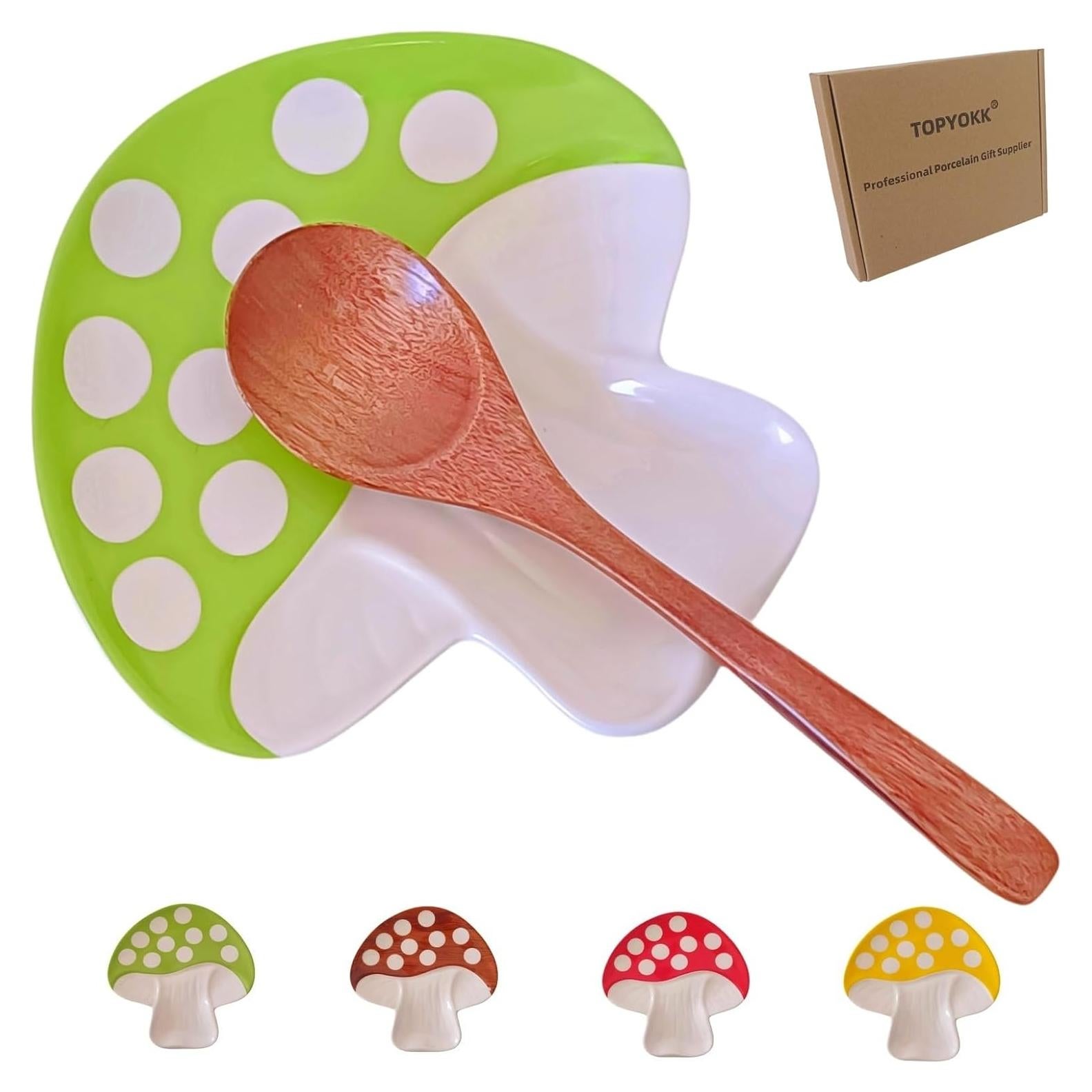 Reposapucheros de Cerámica Verde TOPYOKK Diseño Hongo