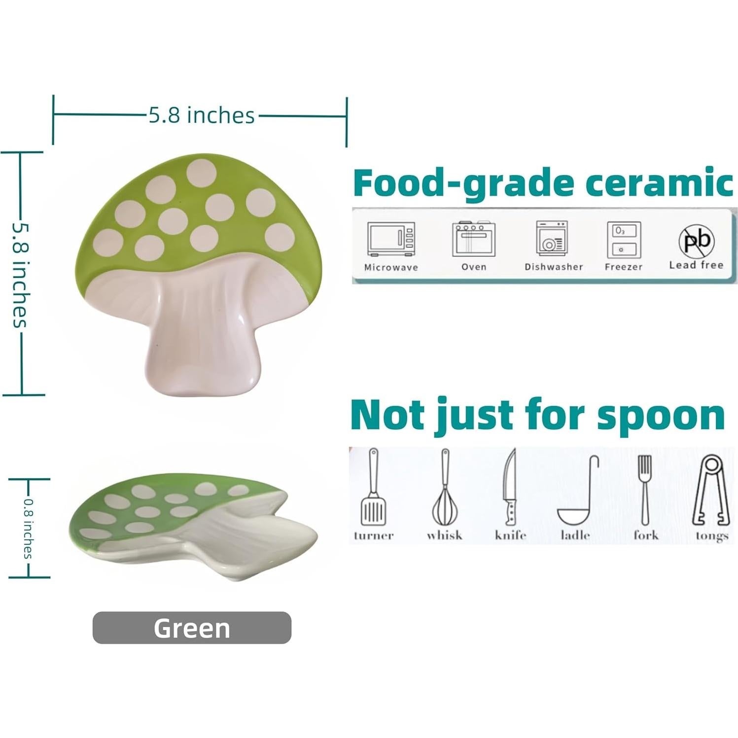 Reposapucheros de Cerámica Verde TOPYOKK Diseño Hongo