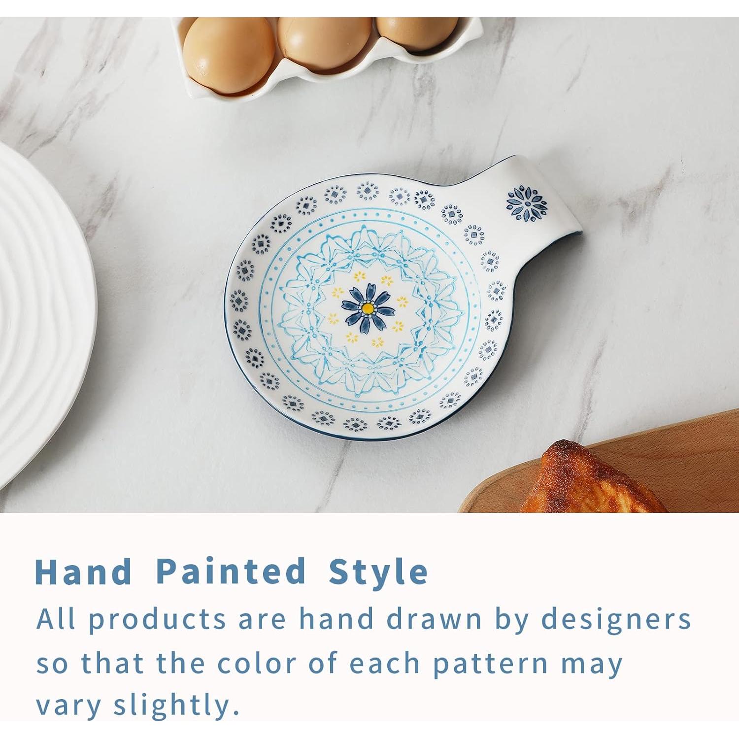 Reposapucheros Pintado a Mano Magclay 14 cm Floral Azul