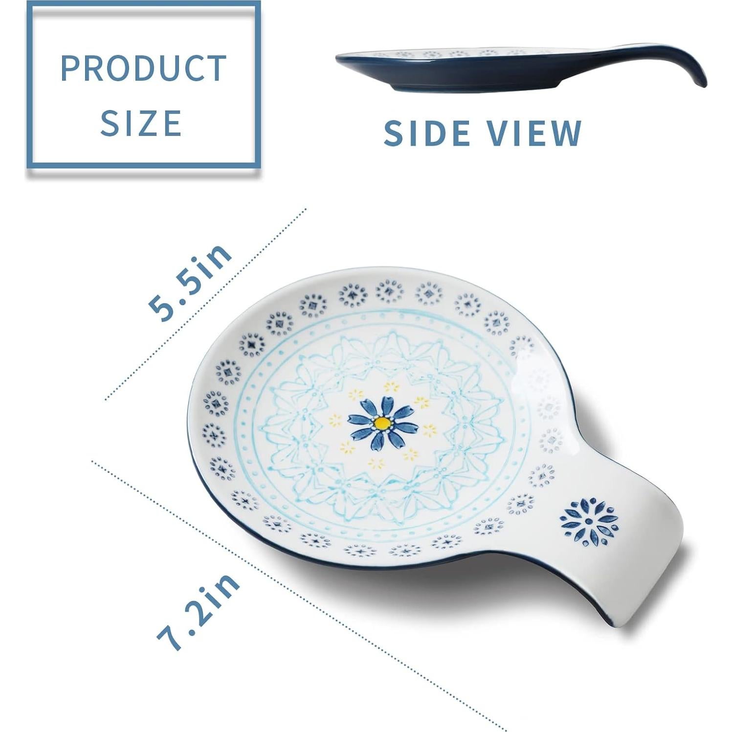 Reposapucheros Pintado a Mano Magclay 14 cm Floral Azul