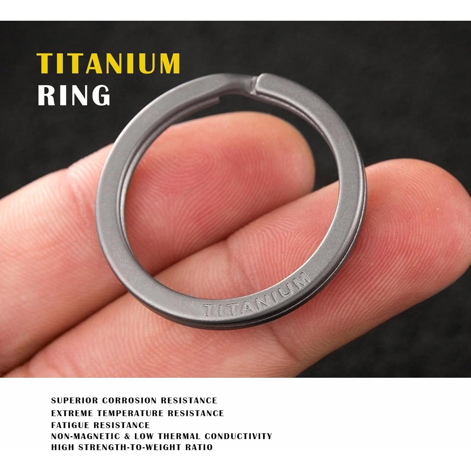 Clip de Carabinero de Titanio ResafeLy EDC con Anillo de Llave