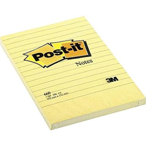 Notas Post-it Súper Adhesivas Amarillo Canario 10.2x15.2 cm 5 Bloc